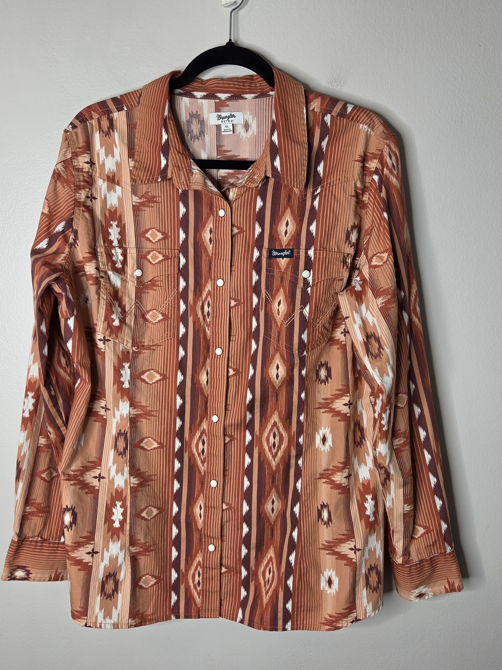 Wrangler Retro Fiery Checotah Western Snap Shirt